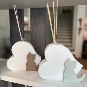Profumatore cuore con gatto